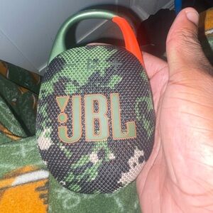 JBL Camo Pattern Speaker with Orange Accent